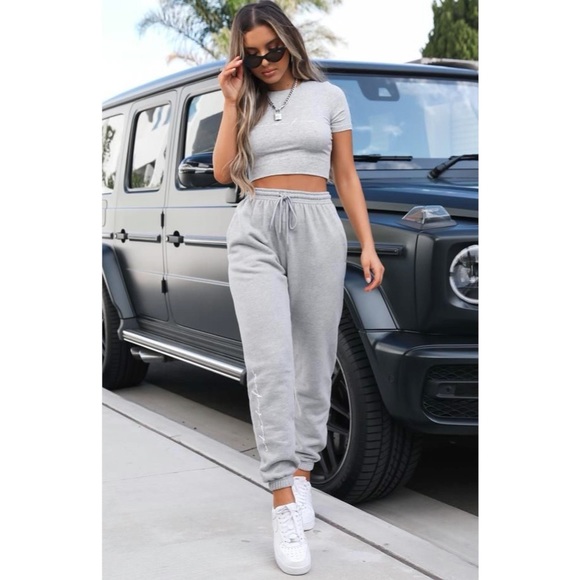 White Fox Boutique Pants - White Fox Boutique Grey Sweatpants